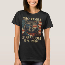 Camiseta 250 Años De Libertad Raccoon Bandera USA Gafas De 