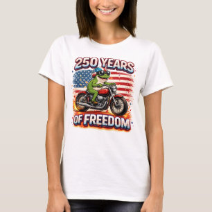 Camiseta 250 Años De Libertad Rana Patriótica Motera USA