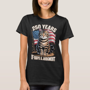 Camiseta 250 Años de Siestas y Juicio Arte de Gato Tabby