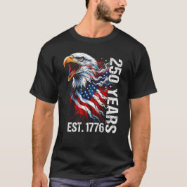 Camiseta 250 Años Est 1776 Antigua Bandera Águila Calva EEU