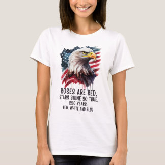 Camiseta 250 Años Patrióticos Rojo Blanco y Azul
