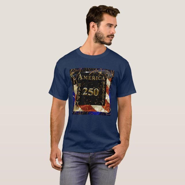 Camiseta ¡250 cumpleaños felices América! (Anverso completo)