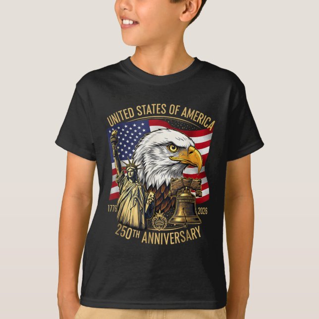 Camiseta 250 Years 1776-2026 250th Birthday Eagle Liberty B (Anverso)