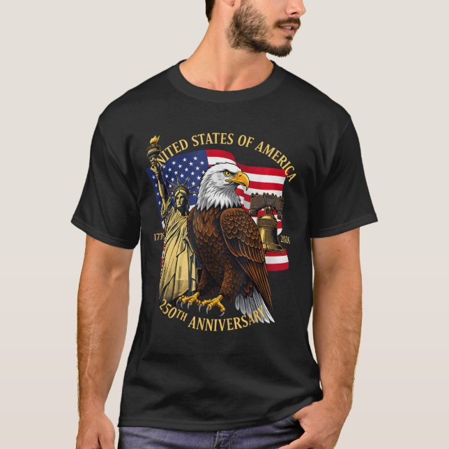 Camiseta 250 Years 1776-2026 250th Birthday Eagle Liberty B (Anverso)