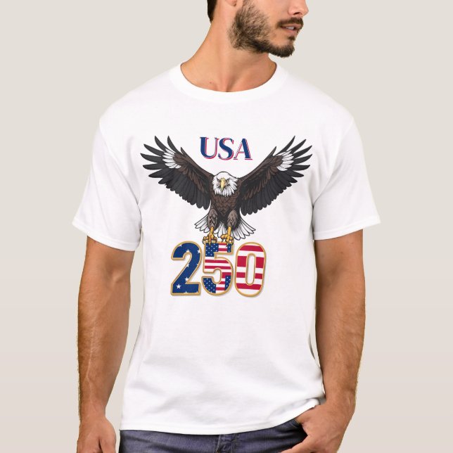 Camiseta 250 Years Anniversary USA Bald Eagle (Anverso)