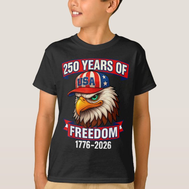 Camiseta 250 Years Of Dom 1776 2026 Bald Eagle 250th Birthd (Anverso)