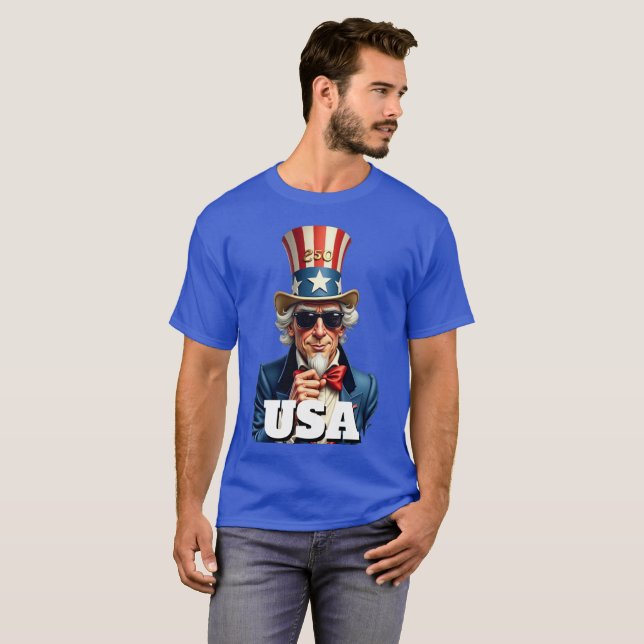Camiseta 250th America's 4th of July Independence Day  (Anverso completo)