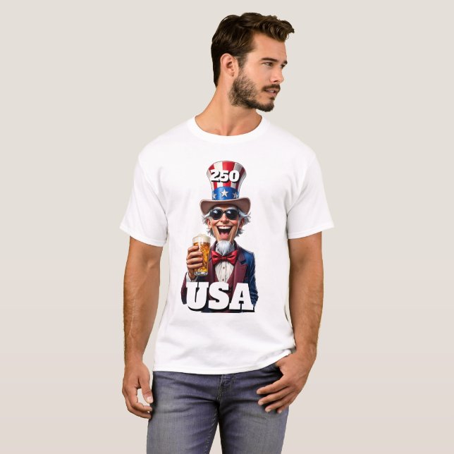 Camiseta 250th America's 4th of July Independence Day  (Anverso completo)