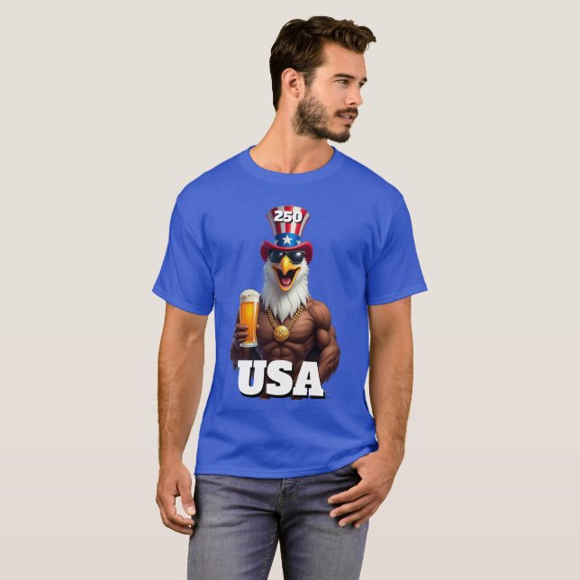 Camiseta 250th America's 4th of July Independence Day  (Anverso completo)