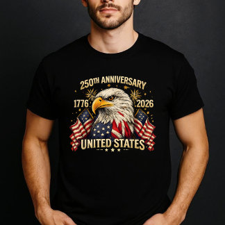 Camiseta 250th Anniversary Eagle USA 1776 2026 Patriotic
