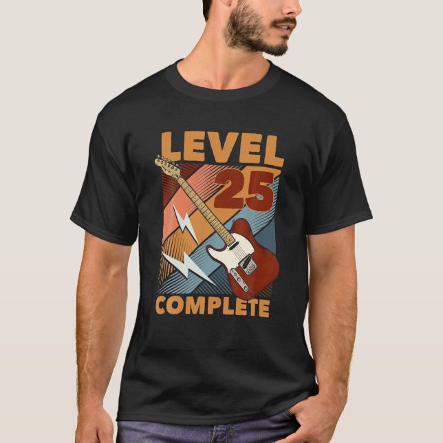 Camiseta 25.º Cumpleaños 25 Completa E-Guitarra Completa (Anverso)