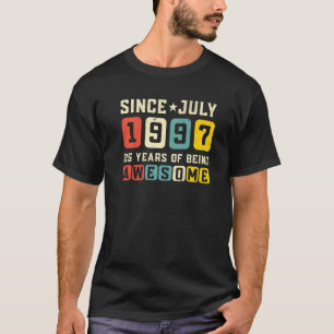 Camiseta 25.º cumpleaños increíble desde la época de julio 