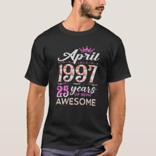 Camiseta 25.º Regalo Floral De Cumpleaños Para Las Mujeres 