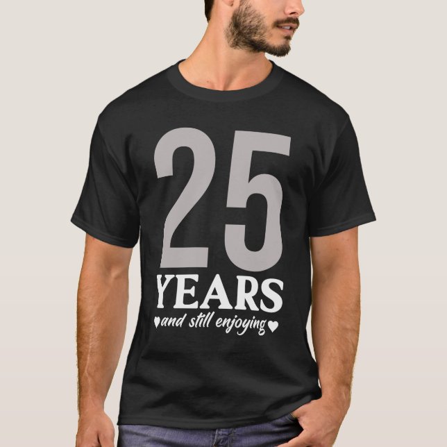 Camiseta 25° Aniversario Boda 25 Años Matrimonio romántico (Anverso)