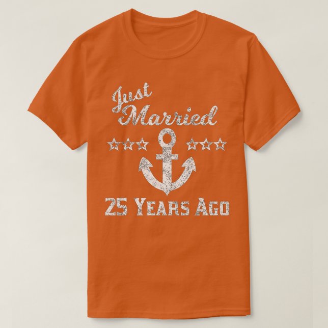 Camiseta 25 Aniversario de Cruceros Bodas Casados 25 Años (Diseño del anverso)