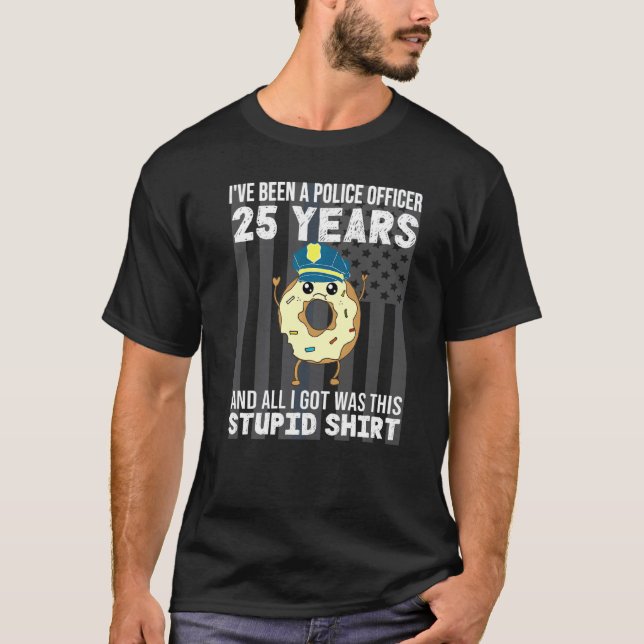 Camiseta 25 Aniversario De Oficial De Policía 25 Años De Se (Anverso)