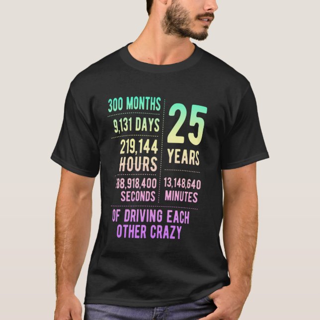 Camiseta 25 Años Casados Divertido 25º Aniversario de Boda (Anverso)