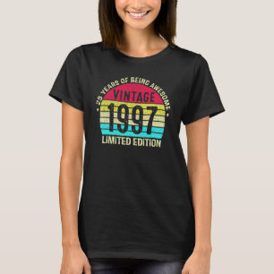 Camiseta 25 Años de Antigüedad Edición Vintage 1997  Cumple