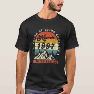 Camiseta 25 años de edad asombrosa desde marzo de 1999
