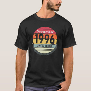 Camiseta 25 Cumpleaños Septiembre 1996 Retro Vintage Mujere