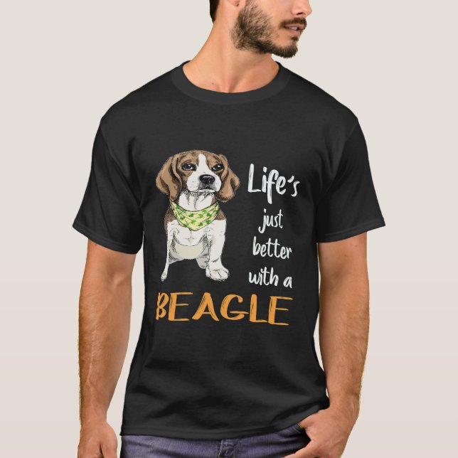 Camiseta 25 La vida es mejor con un Beagle (Anverso)