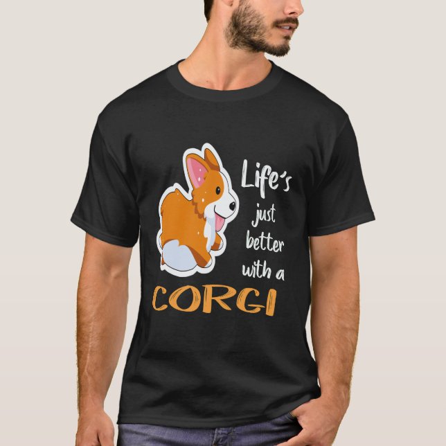 Camiseta 25 La vida es mejor con un Corgi (Anverso)