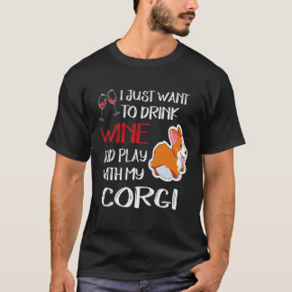 Camiseta 25 Solo Quiero Beber Vino Corgi