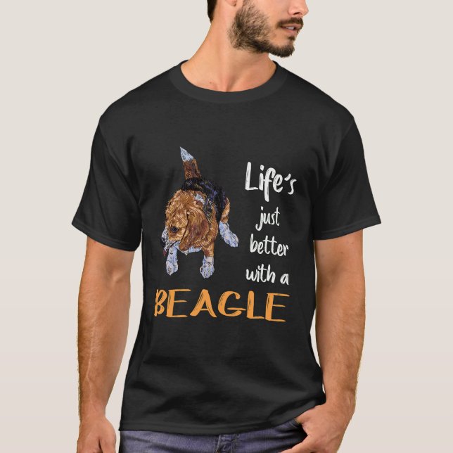 Camiseta 25 Una Vida Mejor Con Un Beagle (Anverso)