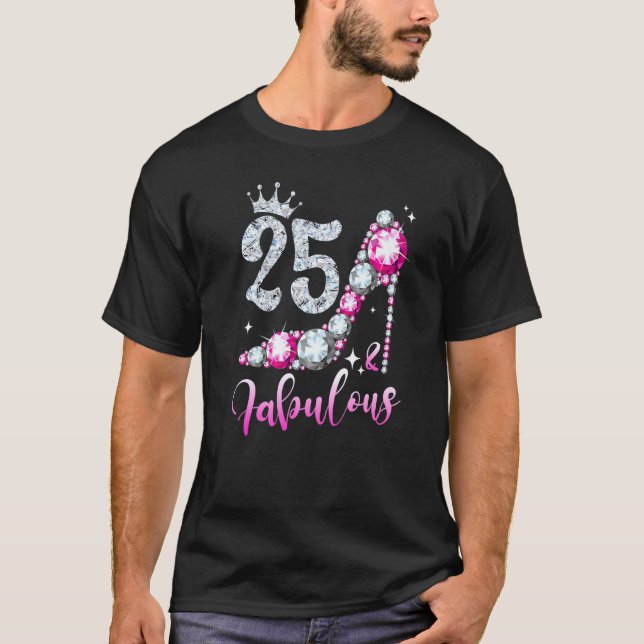 Camiseta 25 Y Fabuloso 25º Cumpleaños Tapos De Alta Velocid (Anverso)