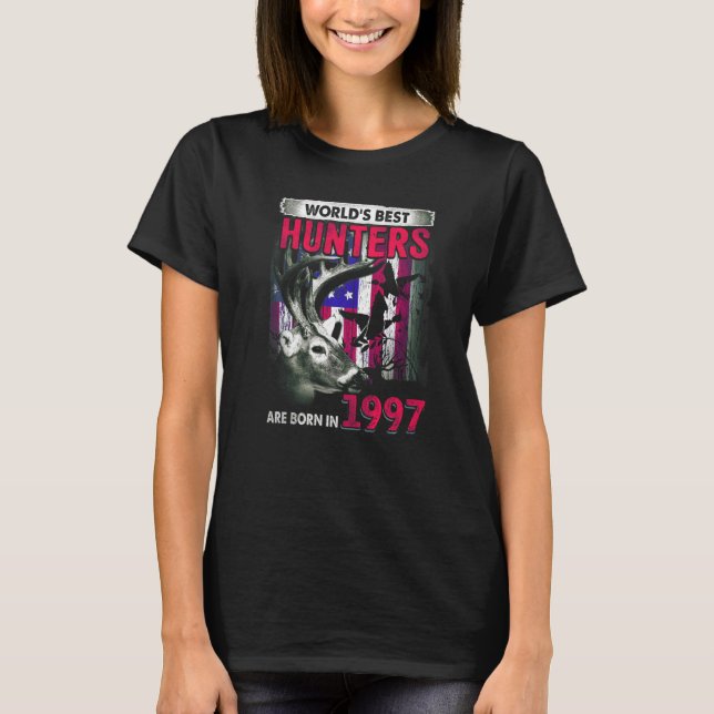 Camiseta 25 Years Old Deer Hunter Born In 1997 25th Birthda (Anverso)
