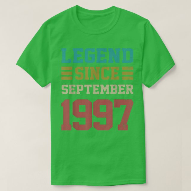 Camiseta 25 Years Old Gifts Legend Since September 1997 25t (Diseño del anverso)