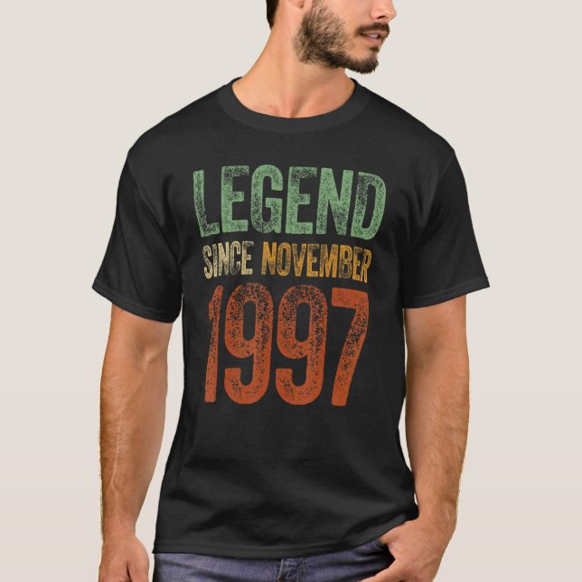 Camiseta 25th Birthday November Born 25 Years Legend Since  (Anverso)