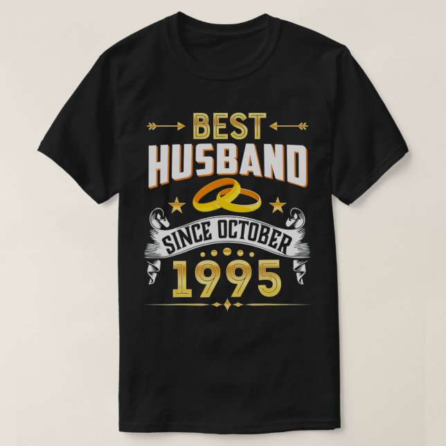 Camiseta 25th Wedding Anniversary Gifts Best Husband Since  (Diseño del anverso)