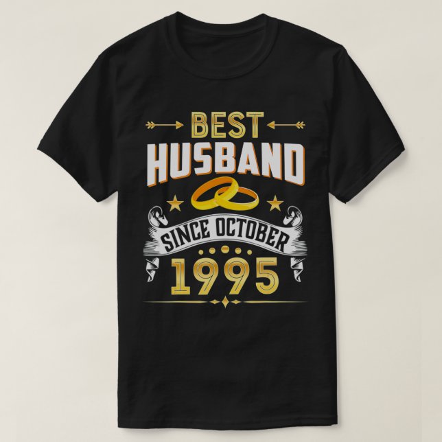 Camiseta 25th Wedding Anniversary Gifts Best Husband Since  (Diseño del anverso)