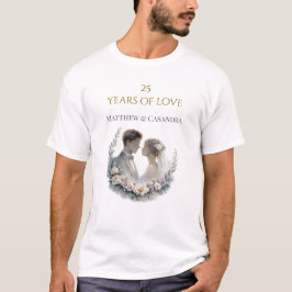 Camiseta 25th Wedding Anniversary Heirloom Celebration