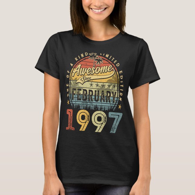 Camiseta 26º cumpleaños increíble desde febrero de 1997 26  (Anverso)