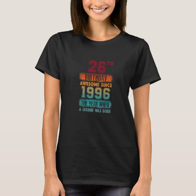 Camiseta 26.ª fiesta de cumpleaños increíble desde 1996 (Anverso)
