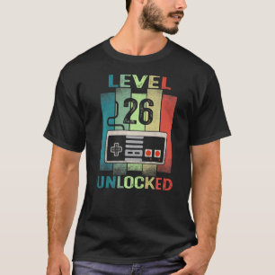 Camiseta 26.º nivel de cumpleaños 26 videojugador desbloque