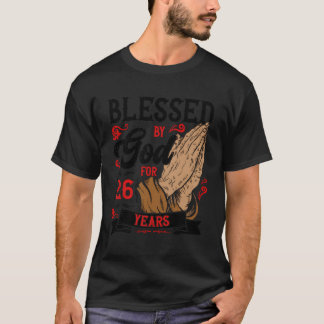 Camiseta 26.º Tema Religioso De Cumpleaños Bendecido Por Di