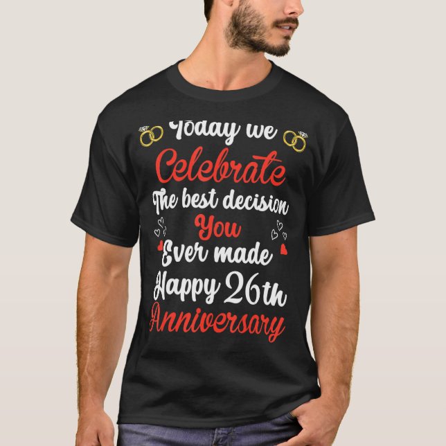 Camiseta 26 Años Aniversario Matrimonio Parejas 26 Años (Anverso)