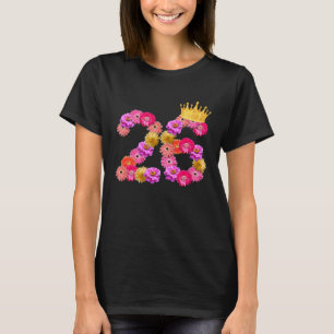 Camiseta 26 Años De Edad Mujeres Flower Crown Es Mi 26 Años