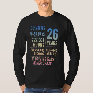 Camiseta 26 años de matrimonio gracioso 26 años de Boda