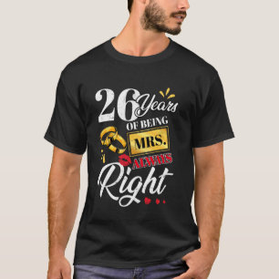 Camiseta 26 Años Siendo La Sra. Siempre Parejas Muy Gracios