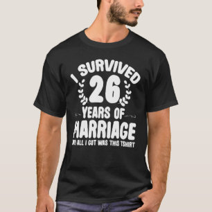 Camiseta 26 años sobrevivientes Matrimonio Parejas 26 Anniv