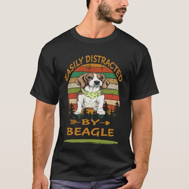 Camiseta 26 Fácilmente Distraído Por Beagle (Anverso)