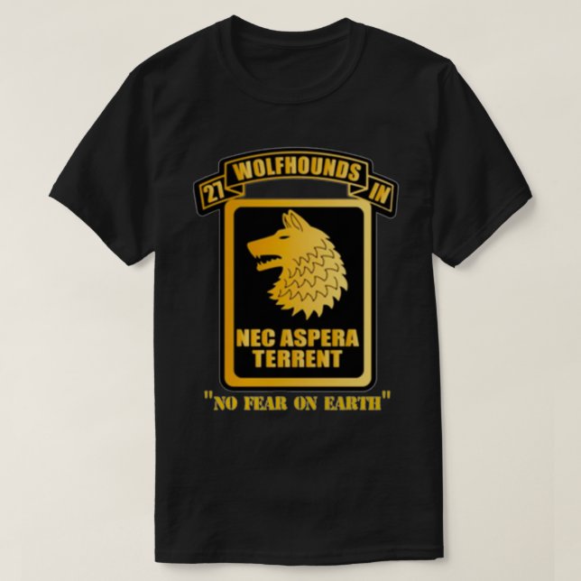 Camiseta 27.º Regimiento De Infantería Wolfhounds Chest, Cr (Diseño del anverso)