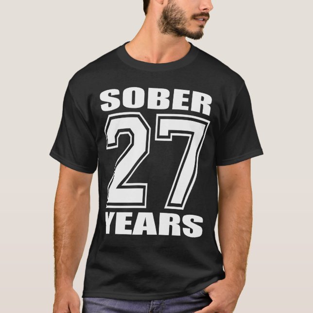 Camiseta 27 AÑOS calman blanco en oscuridad (Anverso)