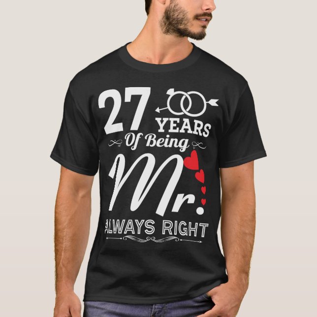 Camiseta 27 años de ser el Sr. Esposo 27 años (Anverso)