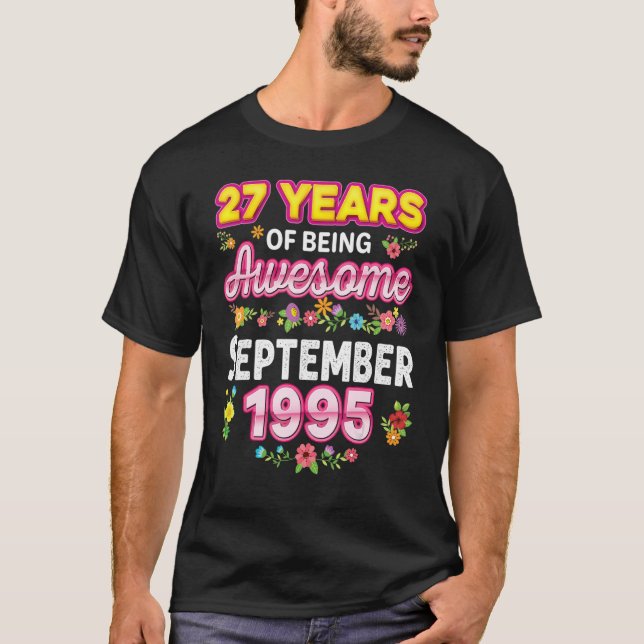 Camiseta 27 Años De Ser Increíble Desde Septiembre De 1995  (Anverso)