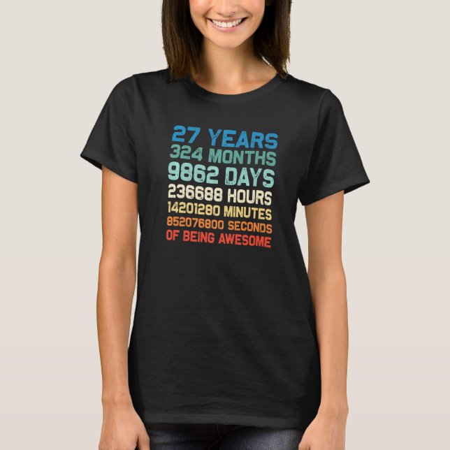 Camiseta 27 Años De Ser Un Boda Increíble Y (Anverso)